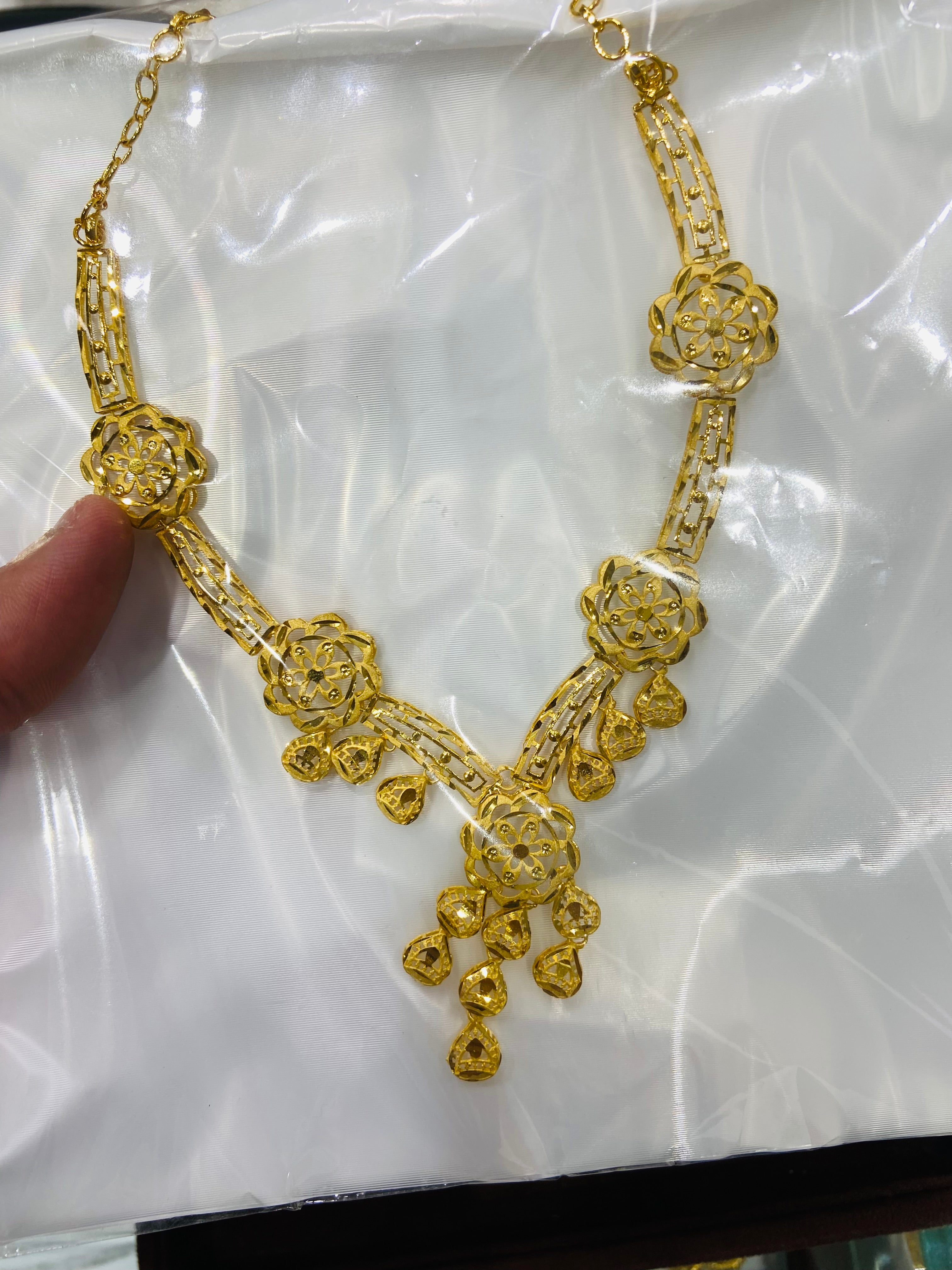 Temple Design 1 Gram Gold Necklace Set– NS31