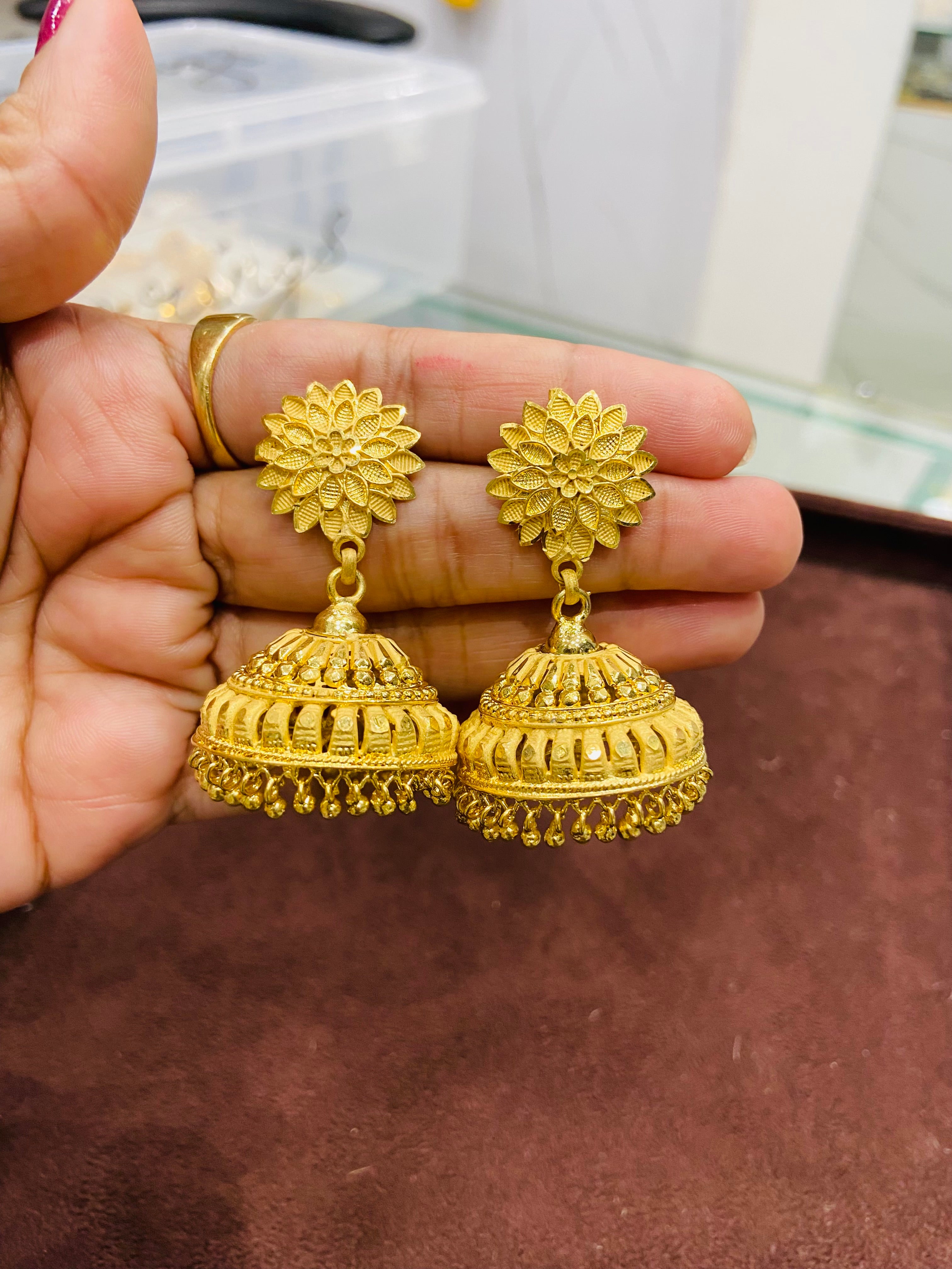 Premium 1 Gram Gold Plated Jhumka Earrings for Ethnic Wear ER17