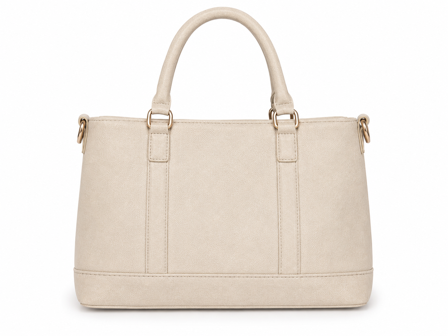 Beige handbag on a white background