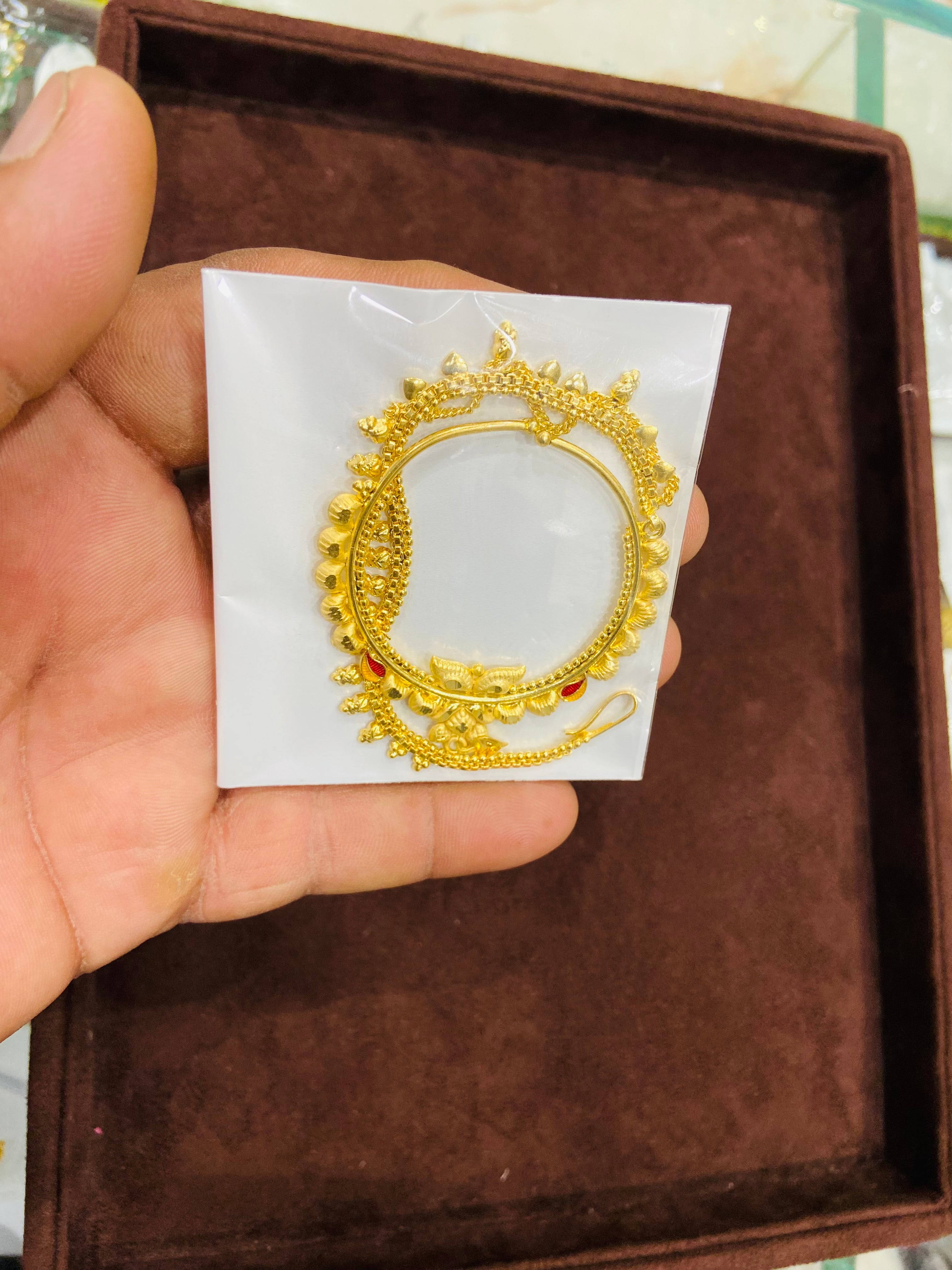 Traditional Gold Plated Nathiya with Stone- NT09