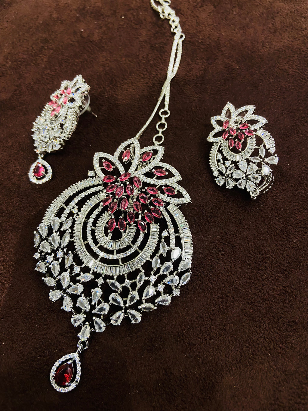 Premium AD Pendant Set with Earrings - PS01