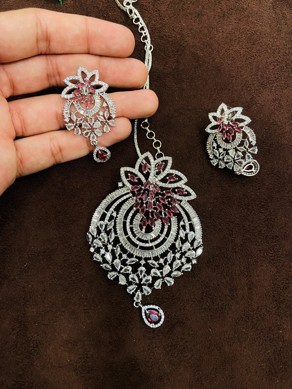 Premium AD Pendant Set with Earrings - PS01