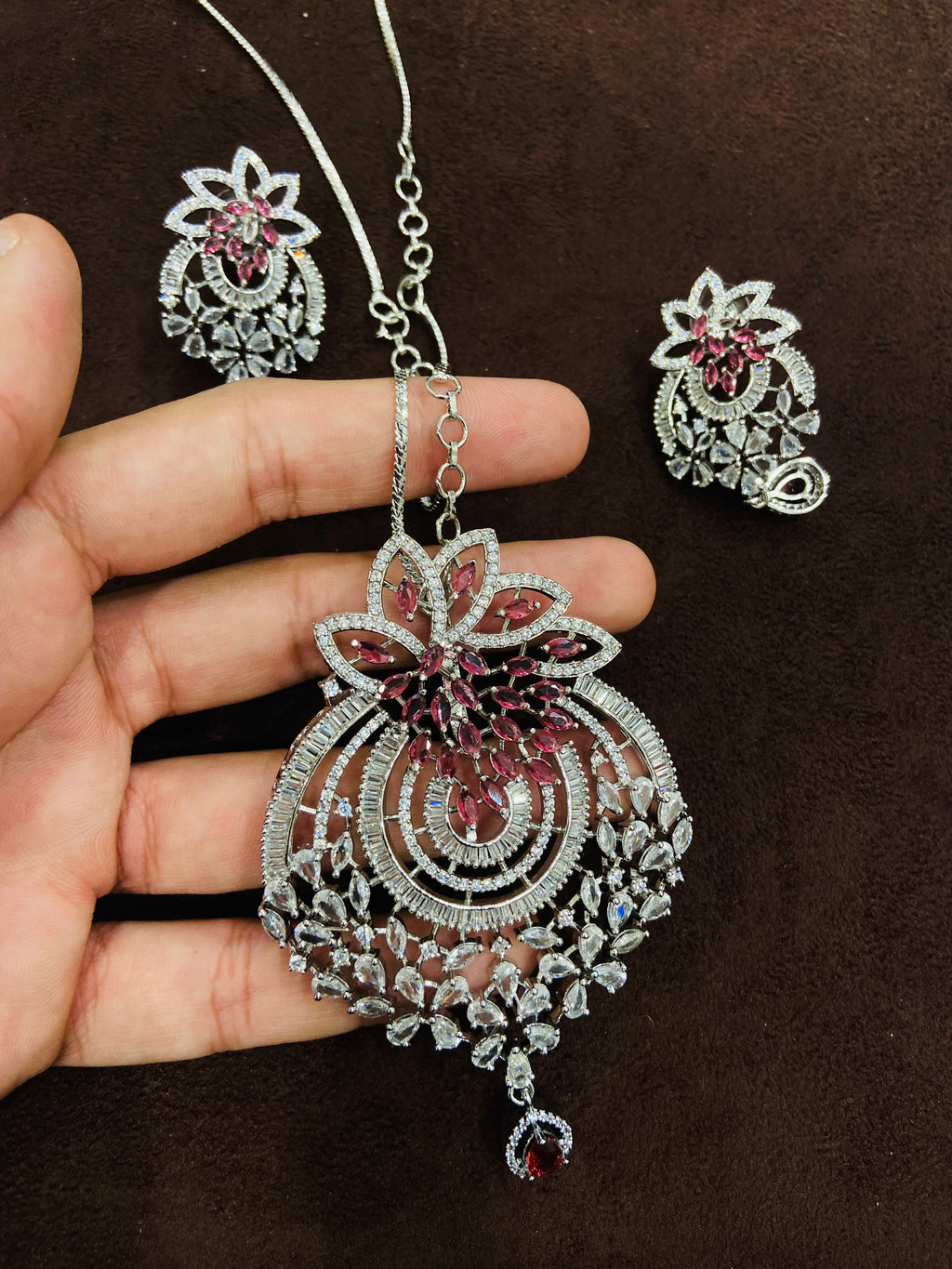 Premium AD Pendant Set with Earrings - PS01