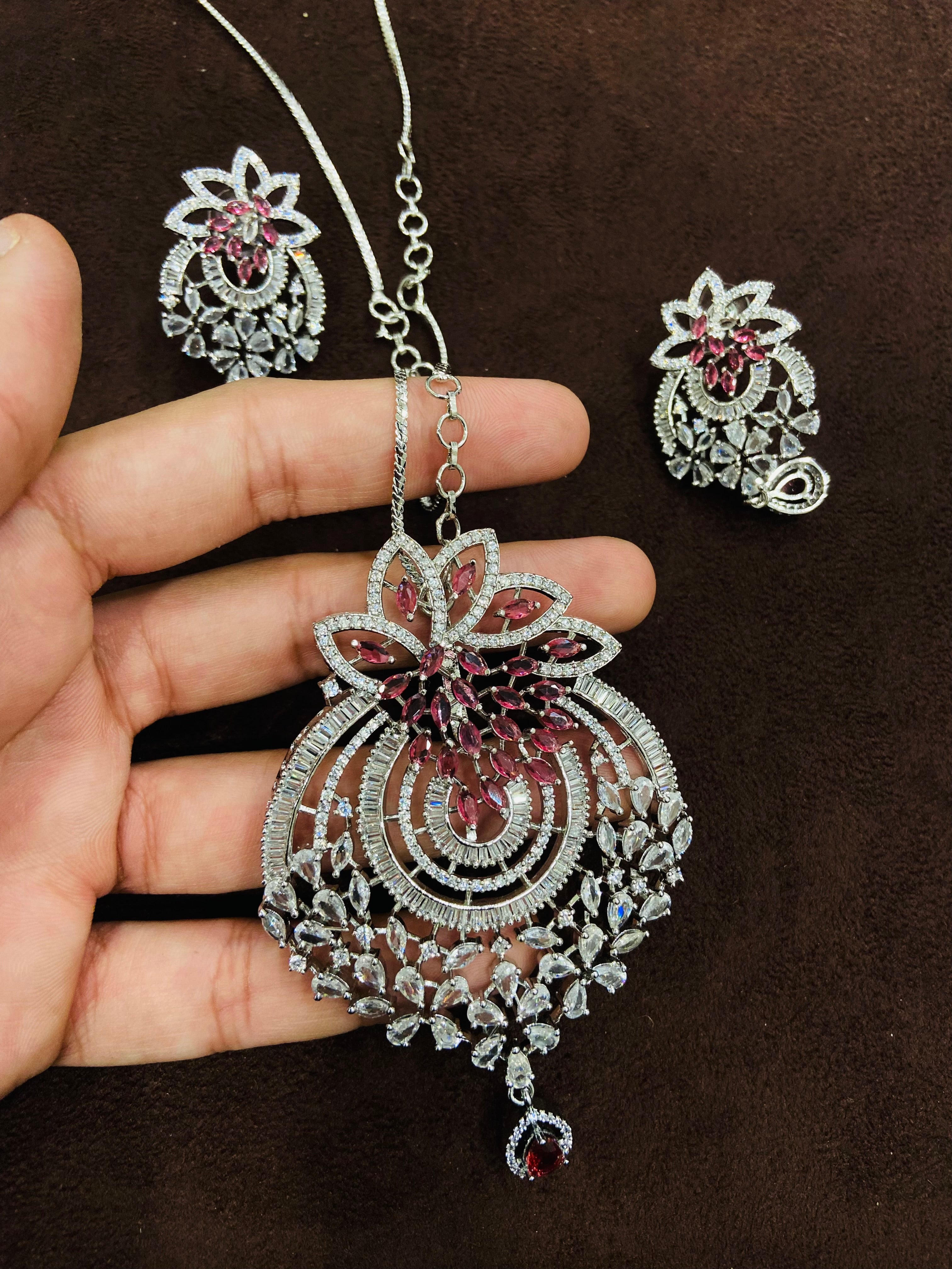 Premium AD Pendant Set with Earrings - PS01