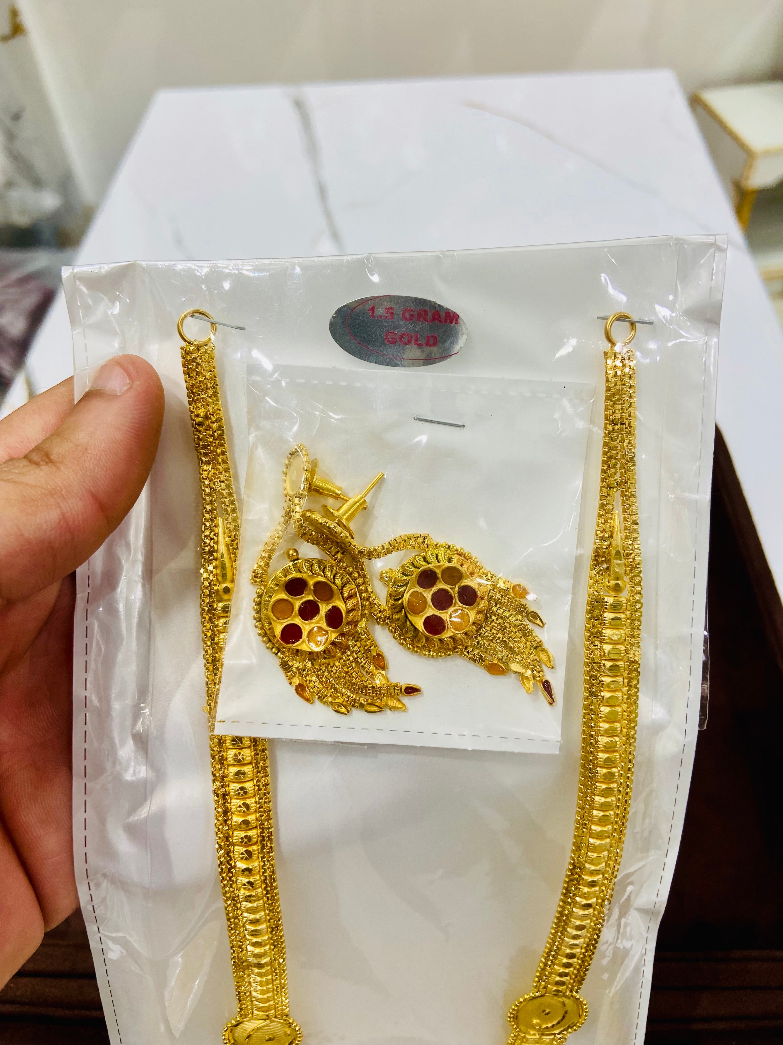 Modern Traditional Long Set Design with Earrings – LS12