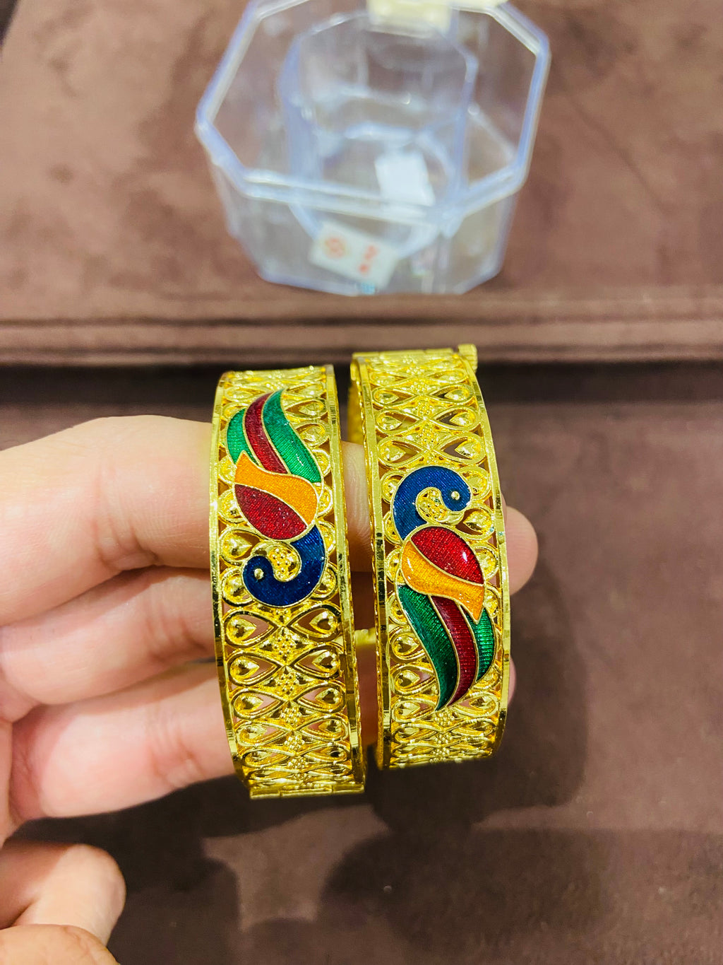 Traditional Peacock Gold Polish Bangles for Women – BG01