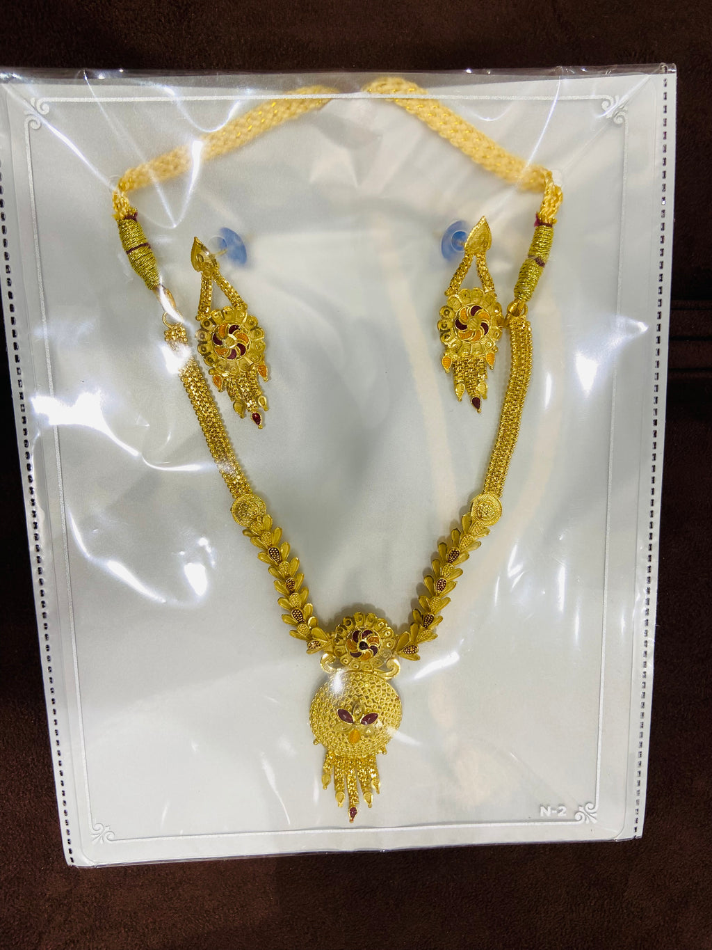 Party Wear Gold Polish Necklace Set – NS09