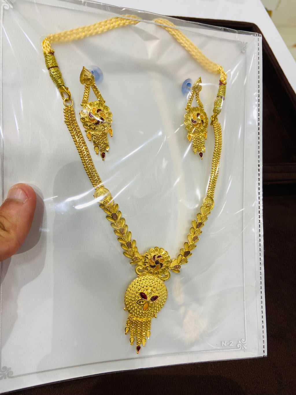Party Wear Gold Polish Necklace Set – NS09