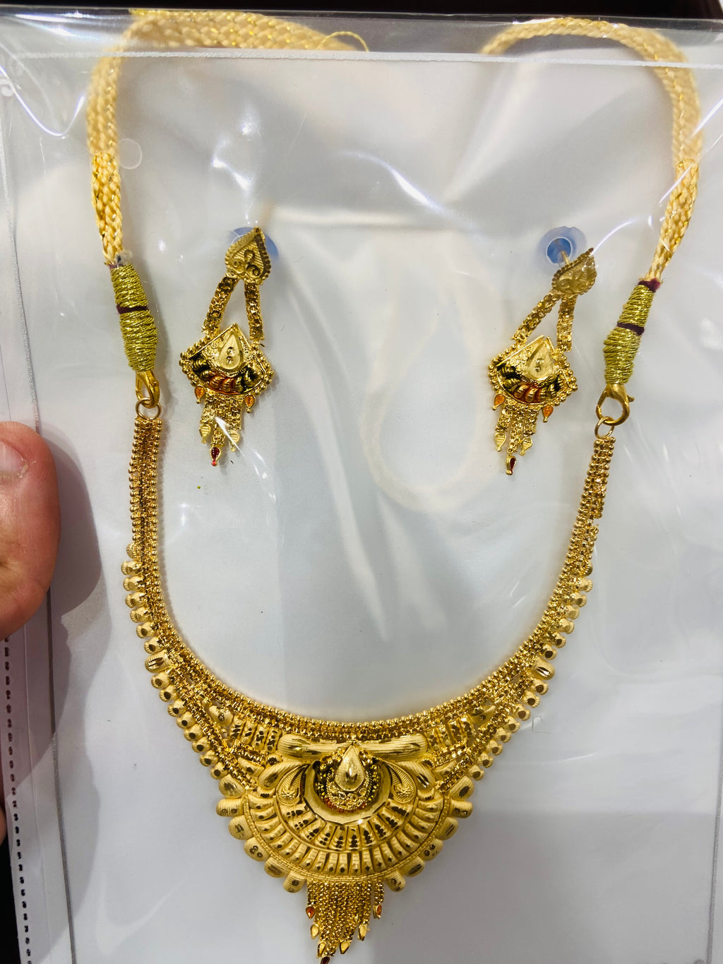 Traditional Party Gold Necklace Design – NS15