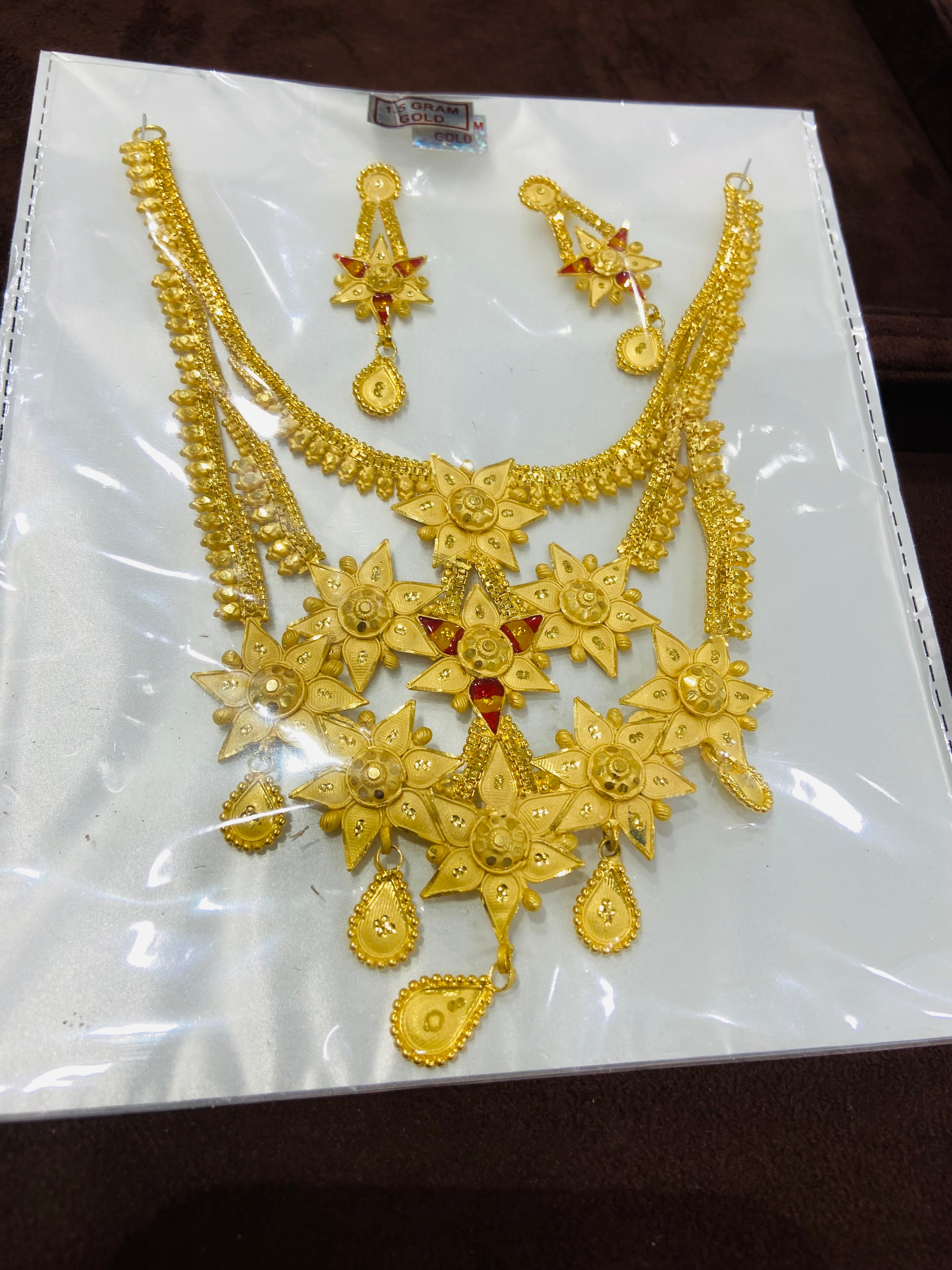Stylish Gold Finish Necklace Set – NS18