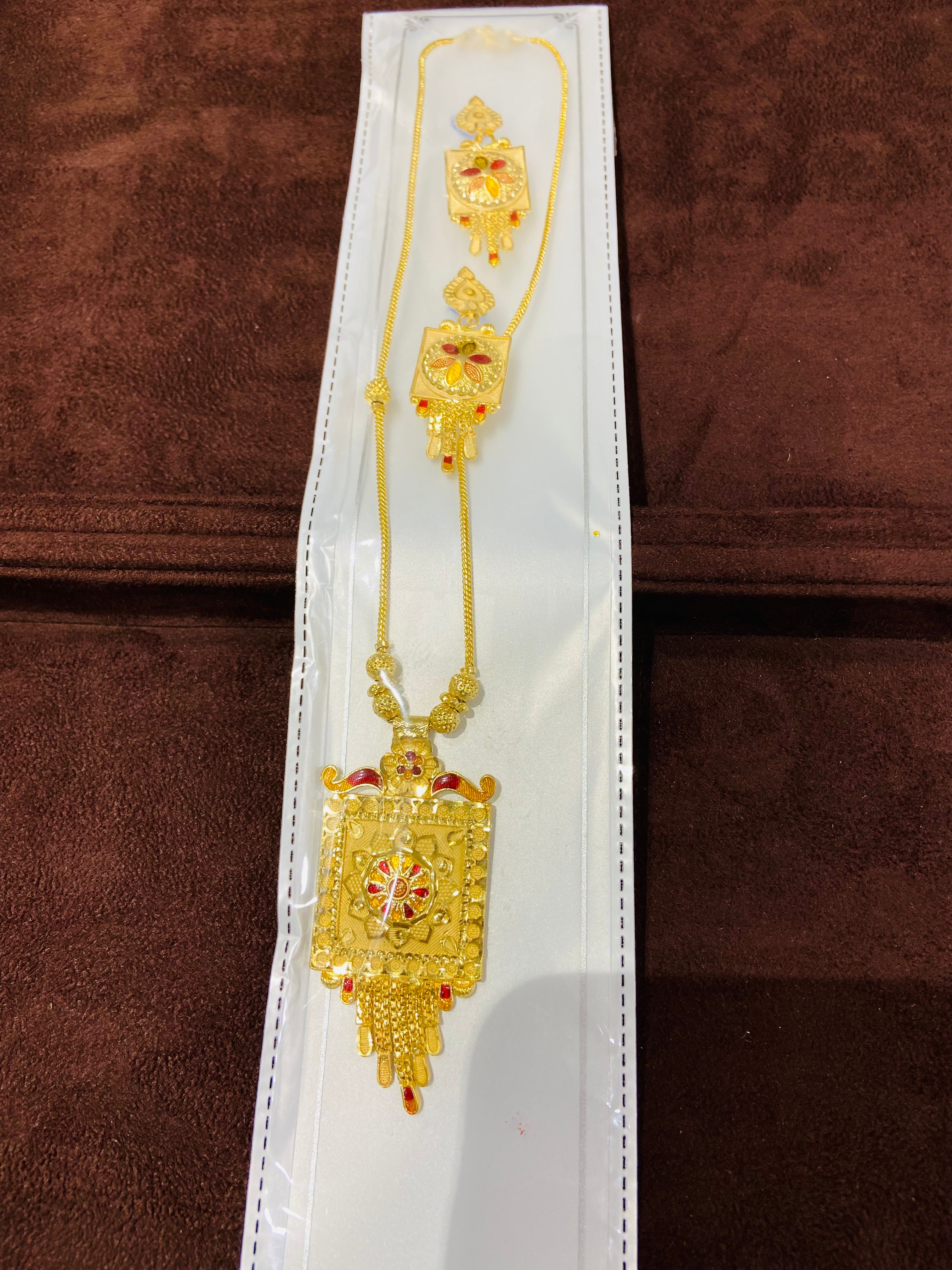 Gold Polish Pendant Set for Women PS01