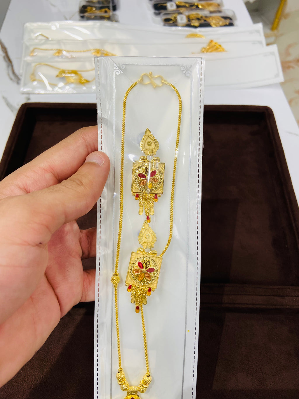 Gold Polish Pendant Set for Women PS01