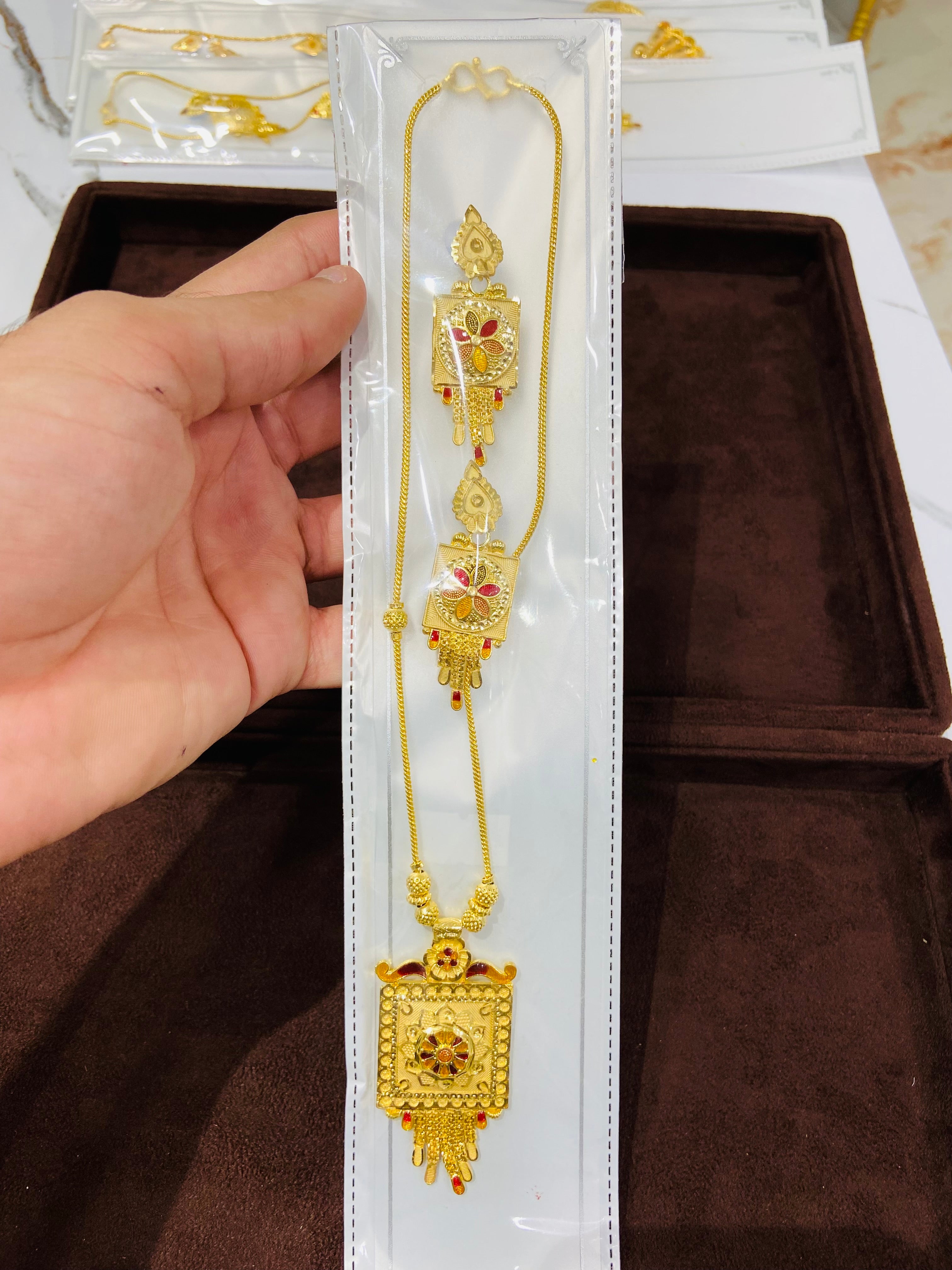 Gold Polish Pendant Set for Women PS01