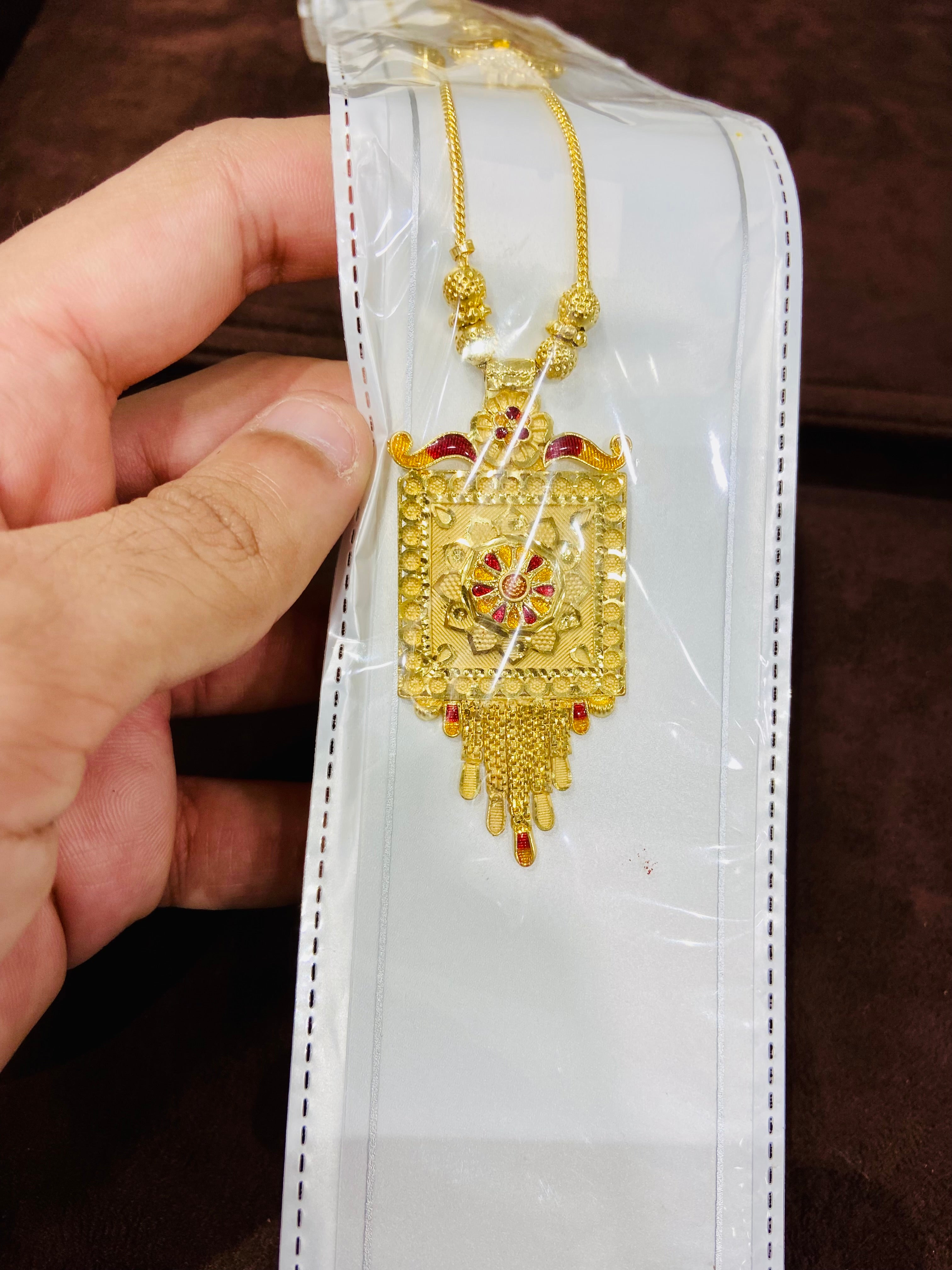 Gold Polish Pendant Set for Women PS01