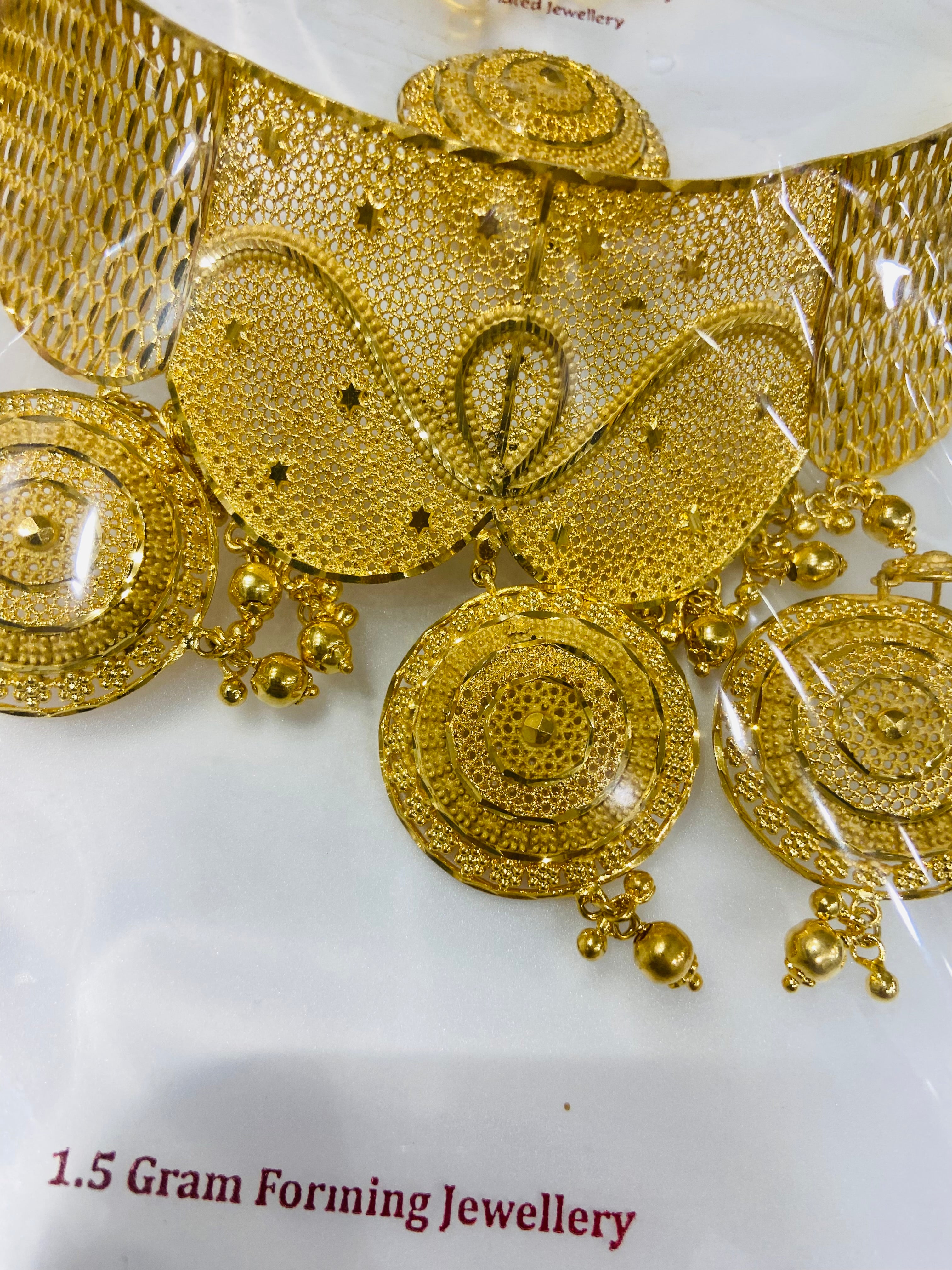 1 Gram Gold Choker Set with Earrings CS05
