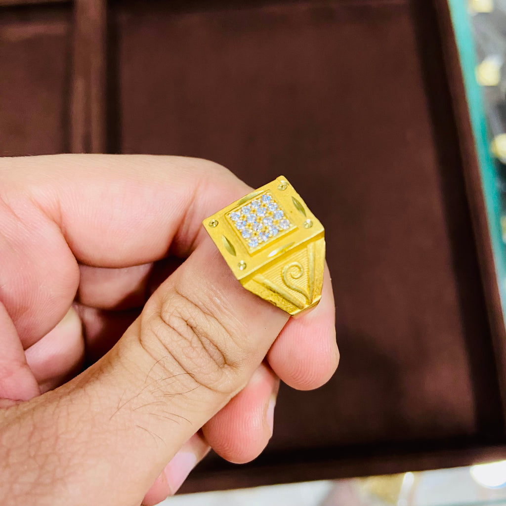 1 Gram Gold Finish Gents Ring MR01