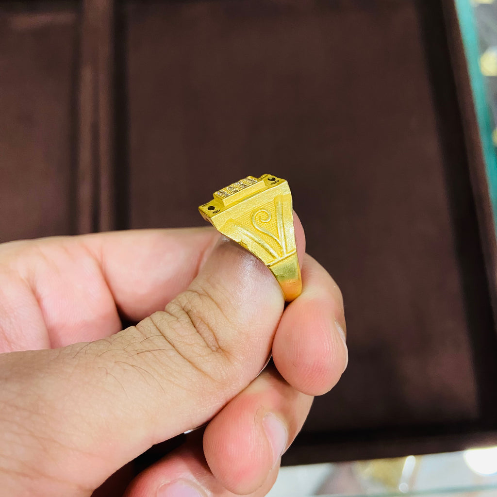1 Gram Gold Finish Gents Ring MR01