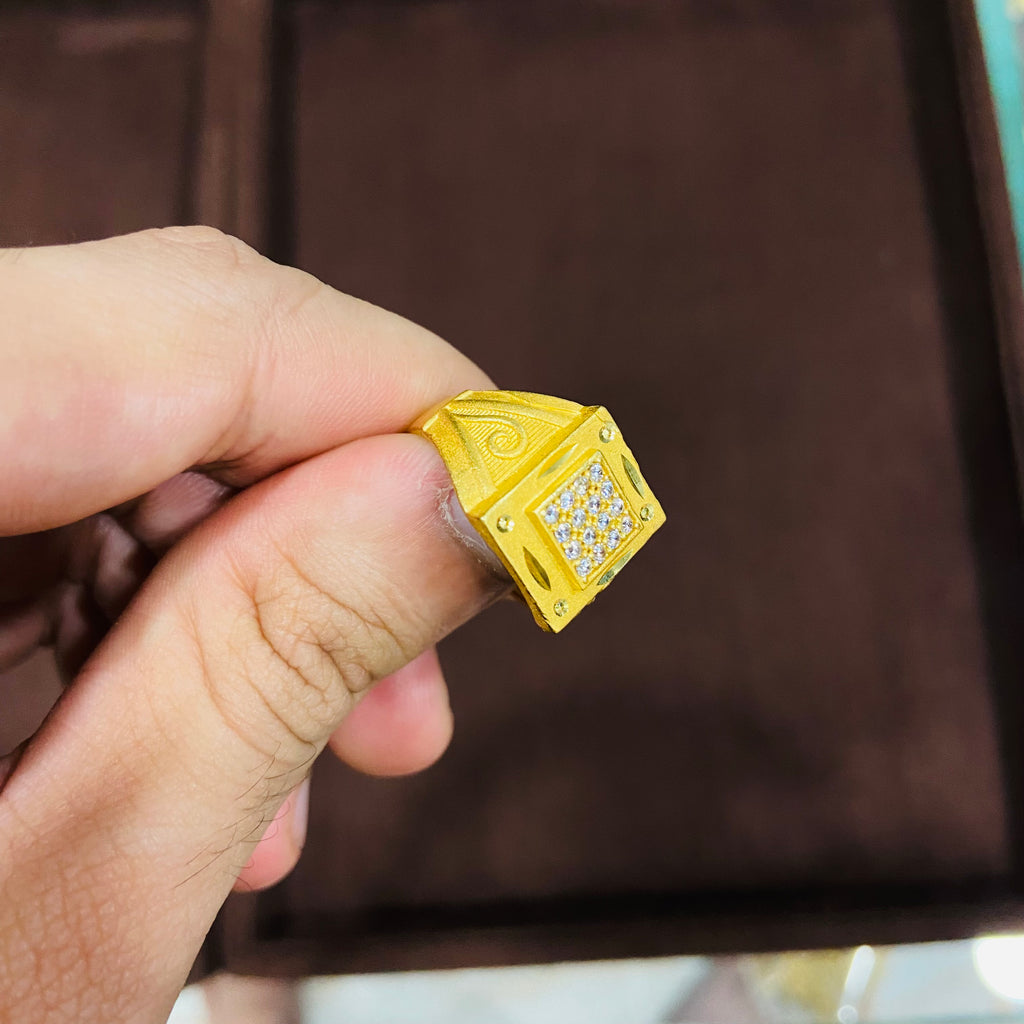 1 Gram Gold Finish Gents Ring MR01