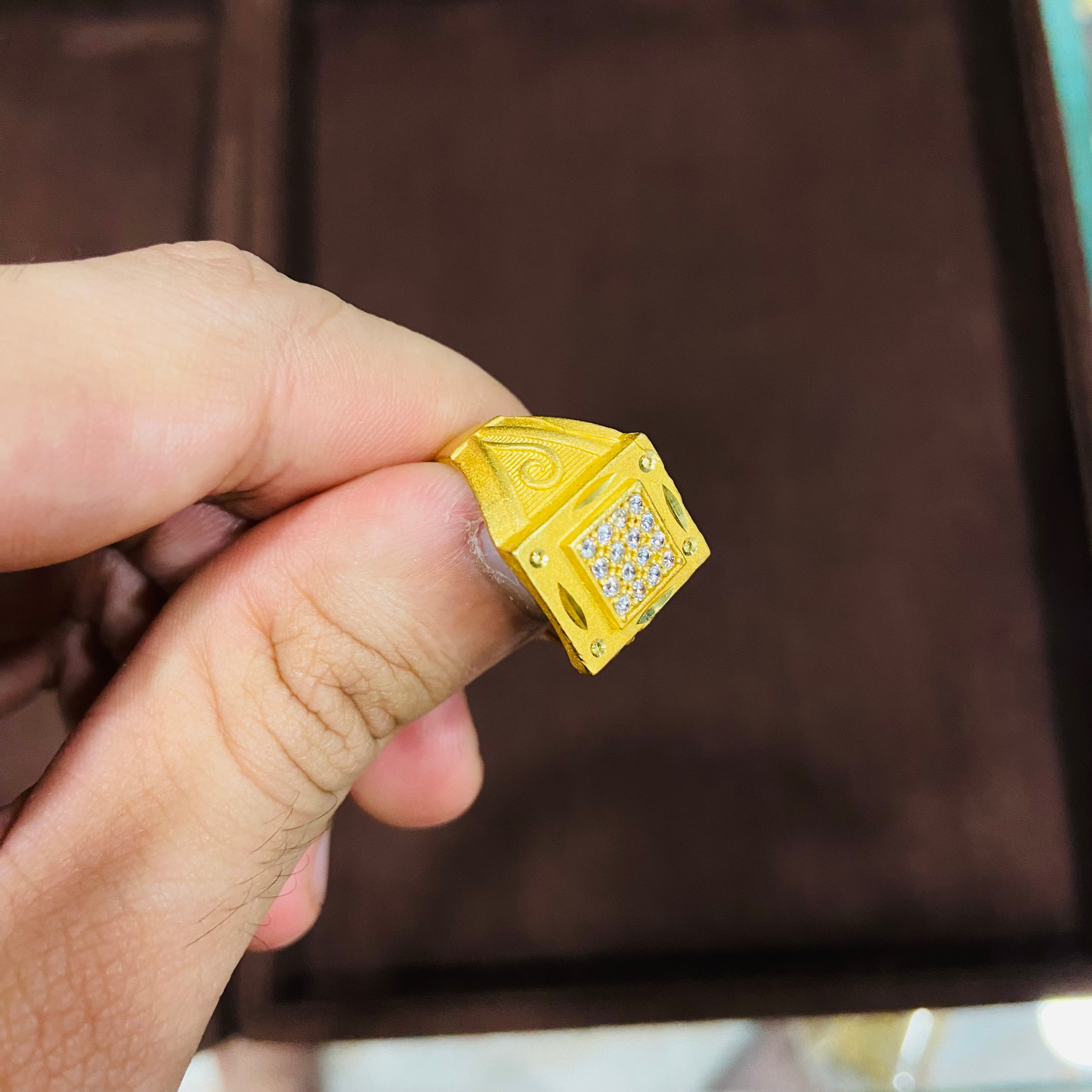 1 Gram Gold Finish Gents Ring MR01
