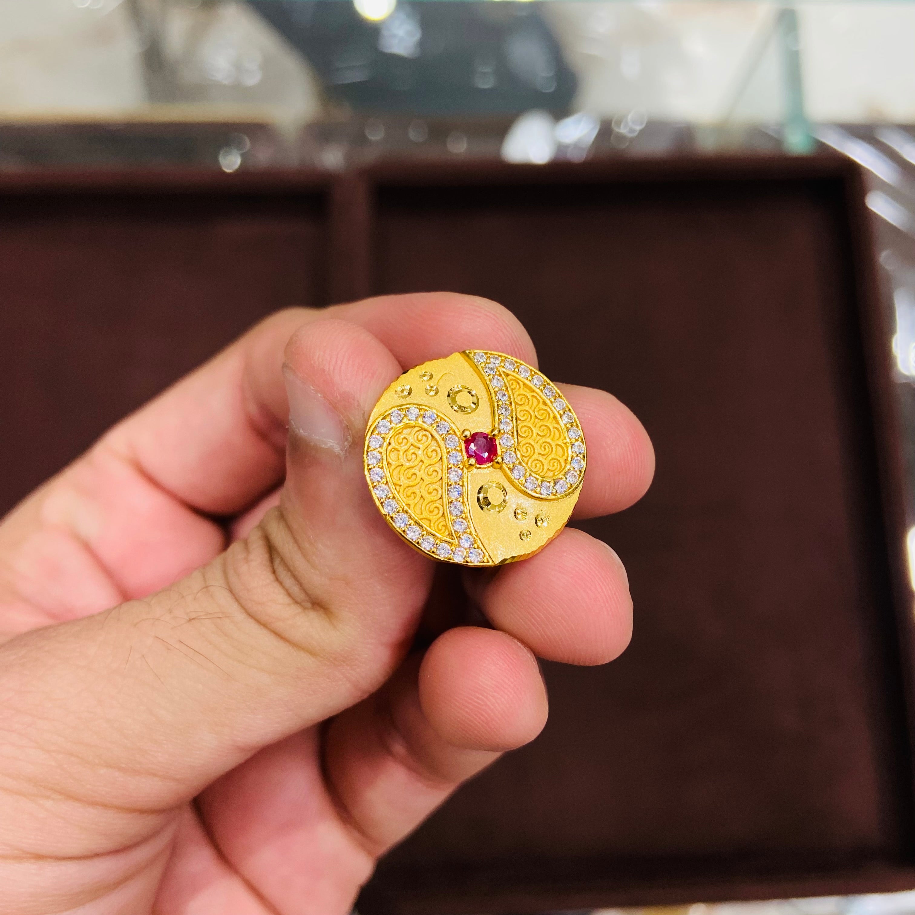 Ethnic Gold Ring for Women FR12