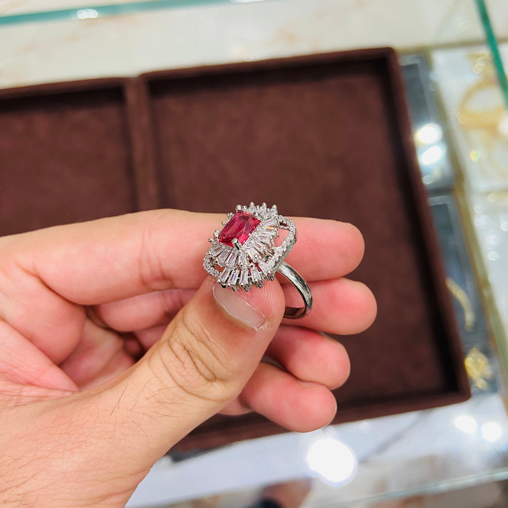 Elegant Red Zirconia Ring for Women - ADR18
