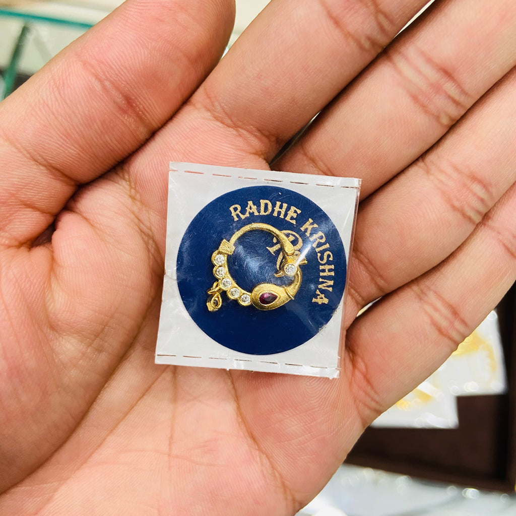 Ladies 1 Gm Gold Small Nath - NT08
