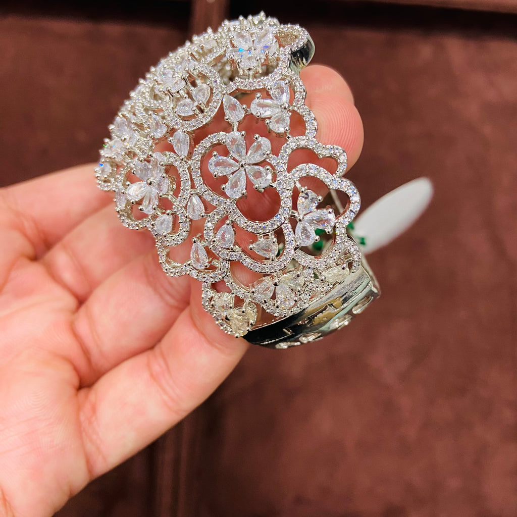 Designer Floral CZ Diamond Bracelet for Women - BR02