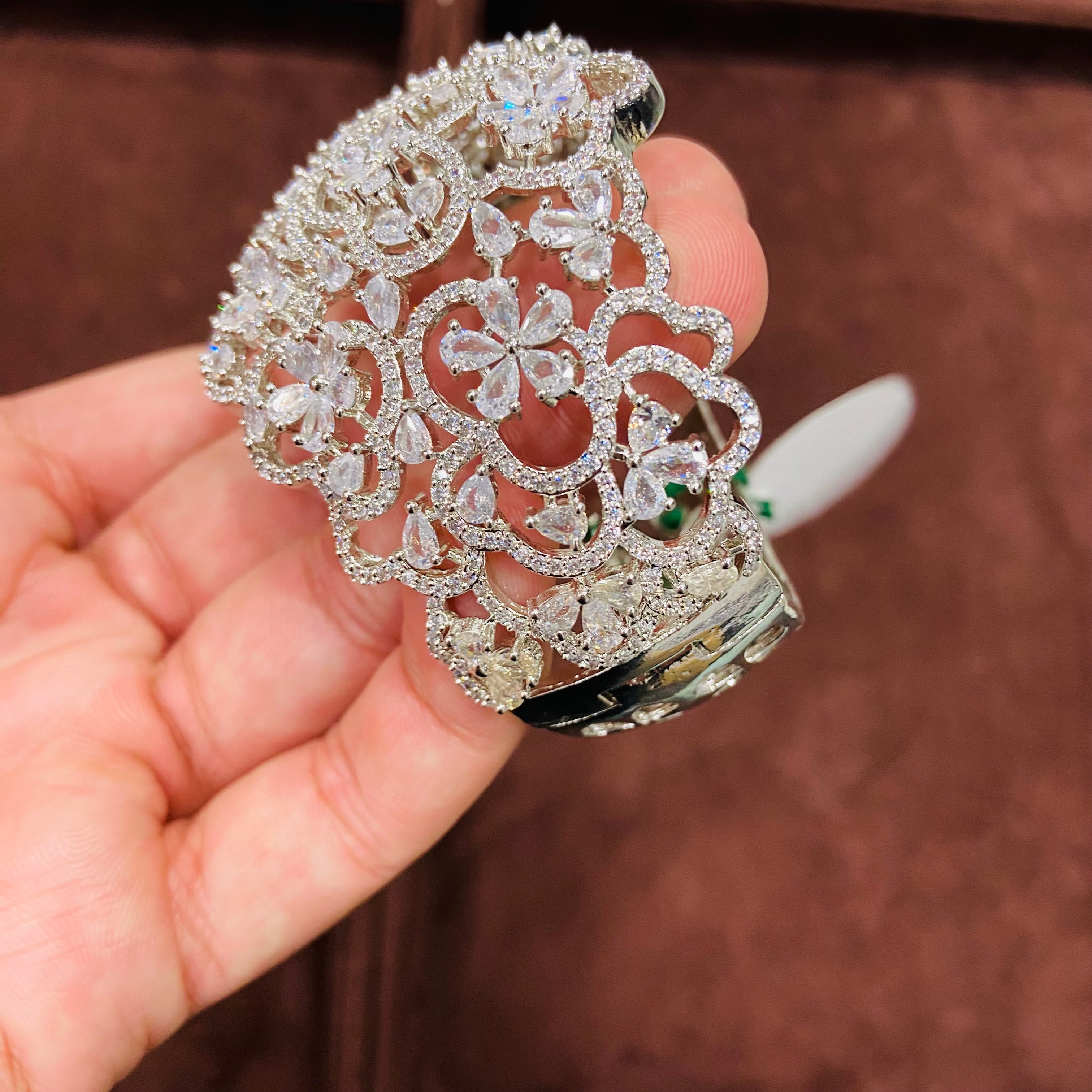 Designer Floral CZ Diamond Bracelet for Women - BR02