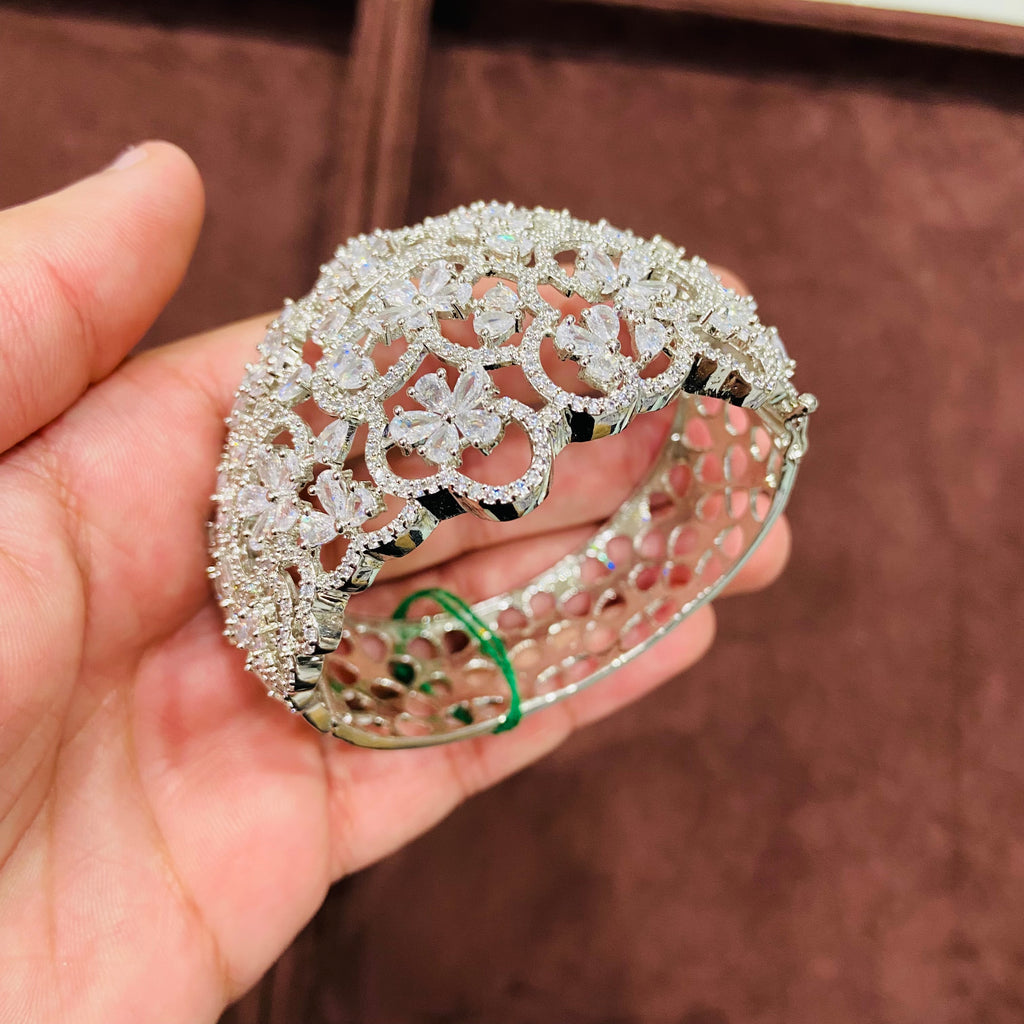 Designer Floral CZ Diamond Bracelet for Women - BR02