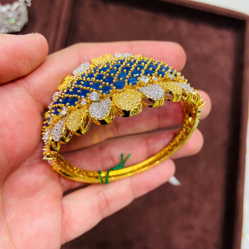 Royal Blue Stone American Diamond Bracelet - BR04