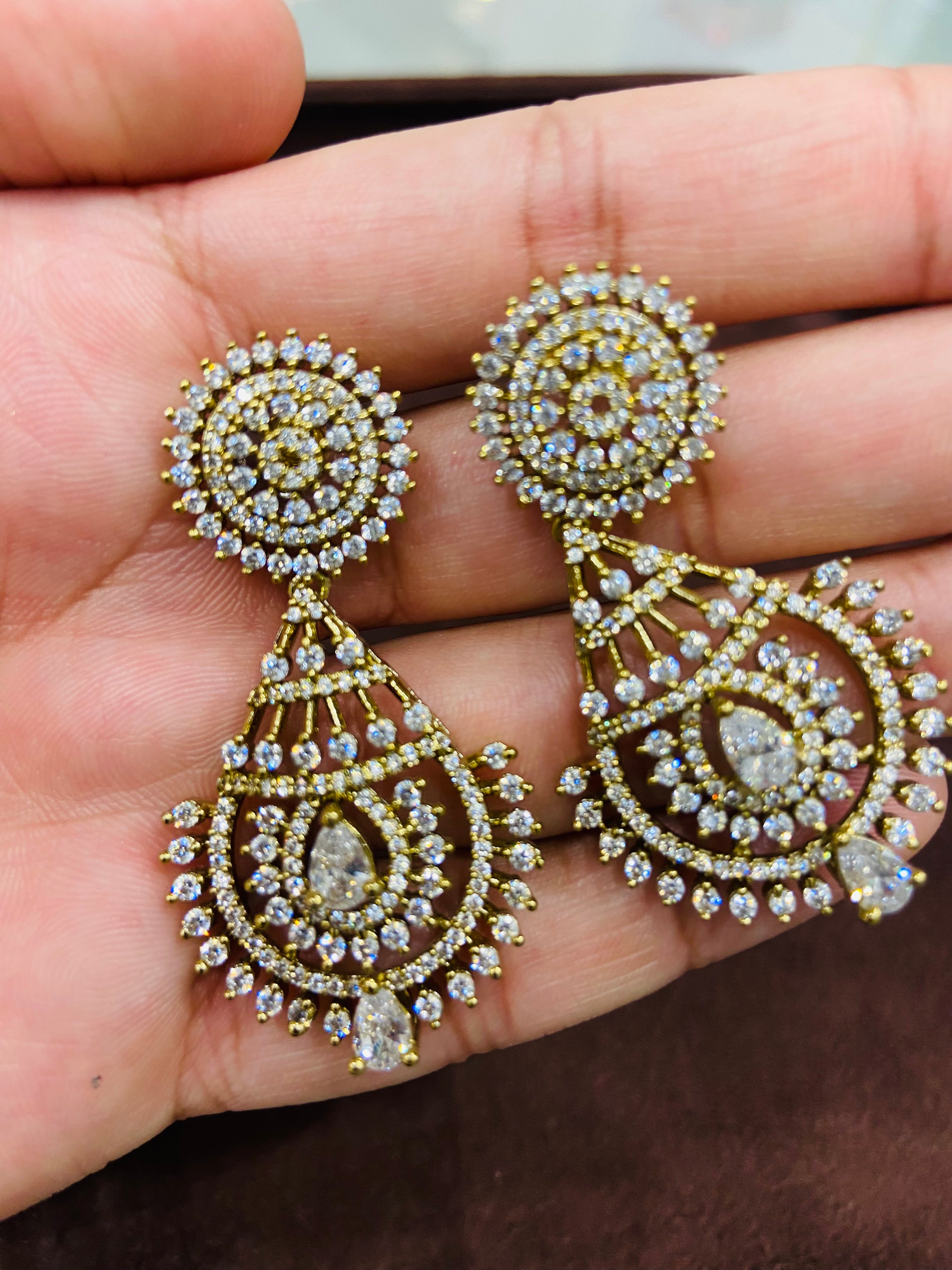Luxury AD Earrings with High Sparkle Finish