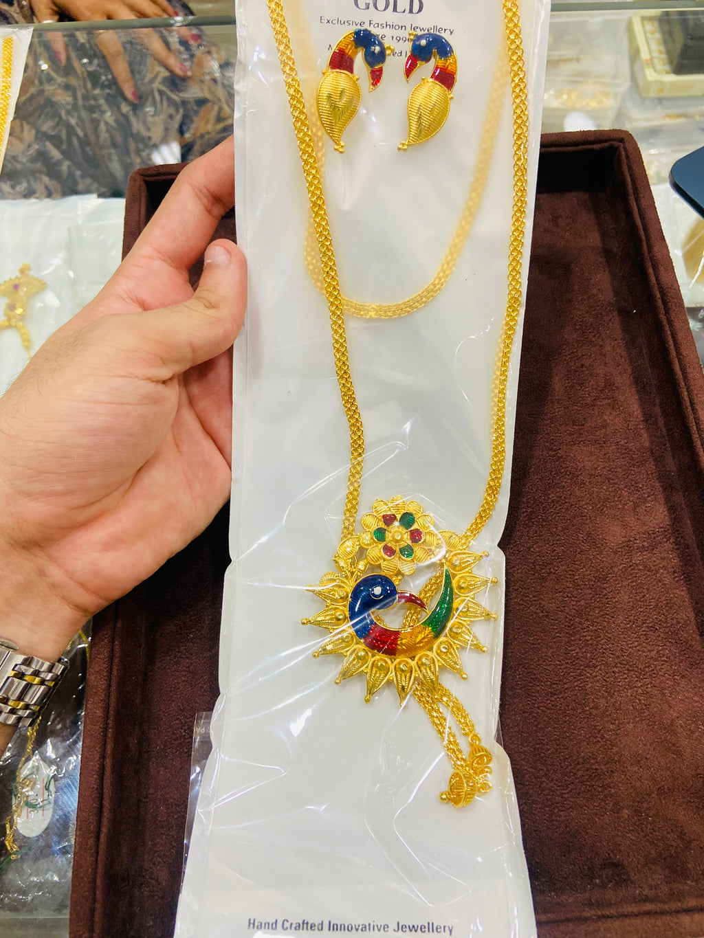 Peacock 1 Gram Gold Pendant Set