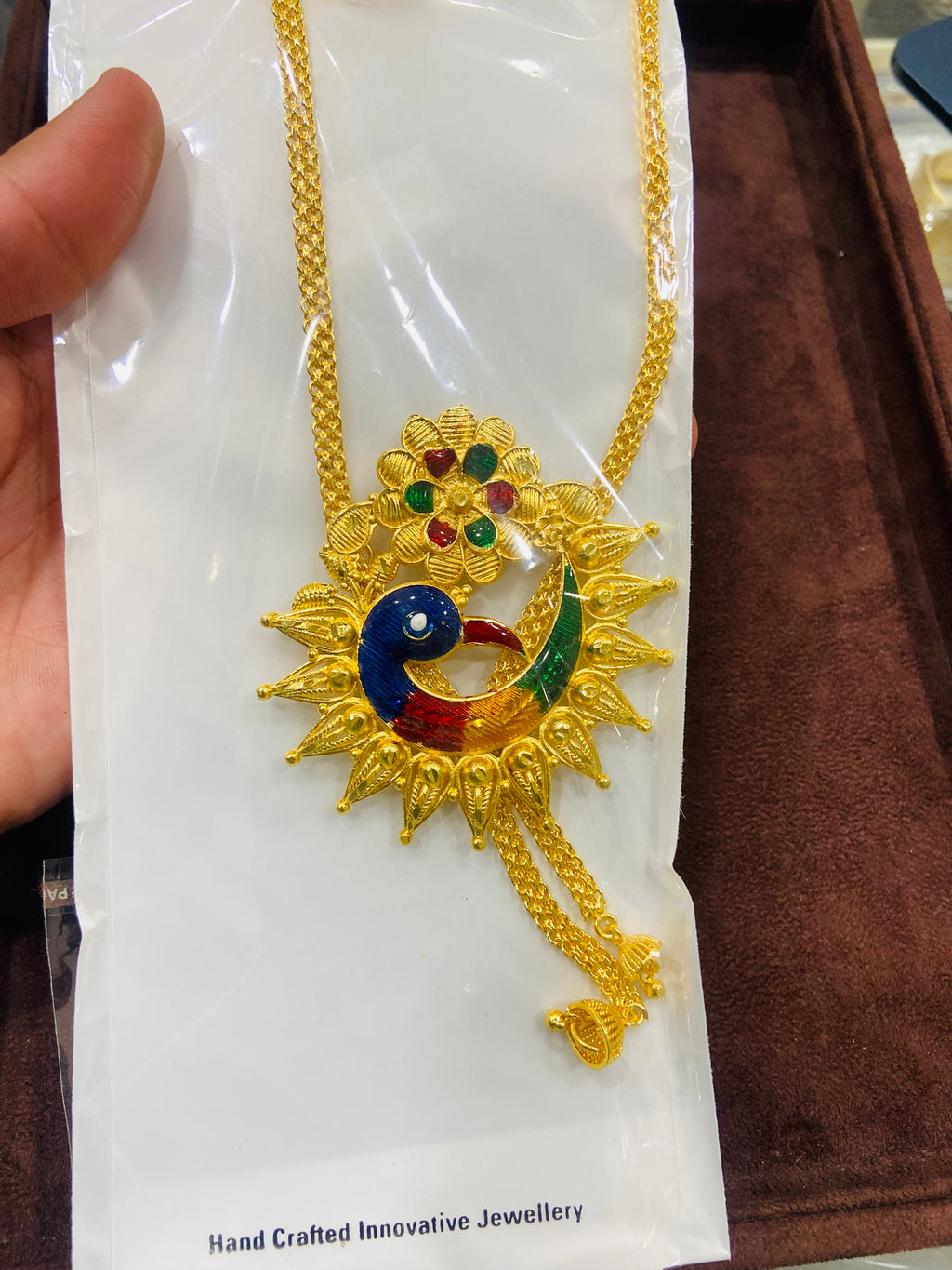 Peacock 1 Gram Gold Pendant Set