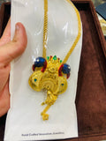 Peacock 1 Gram Gold Long Pendant Set